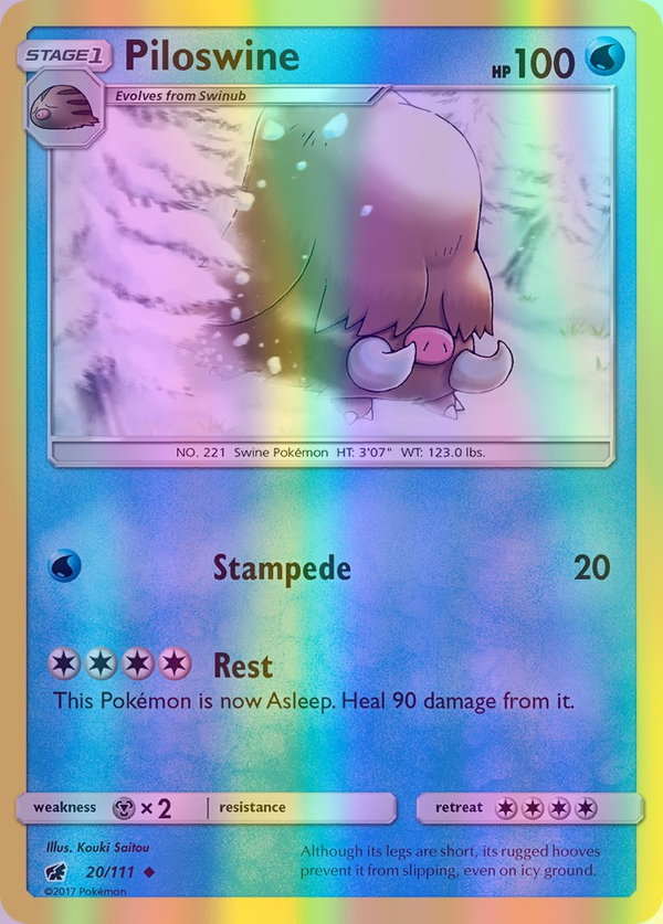 Piloswine - 020/111 (CIN) Uncommon - Near Mint Reverse Holofoil