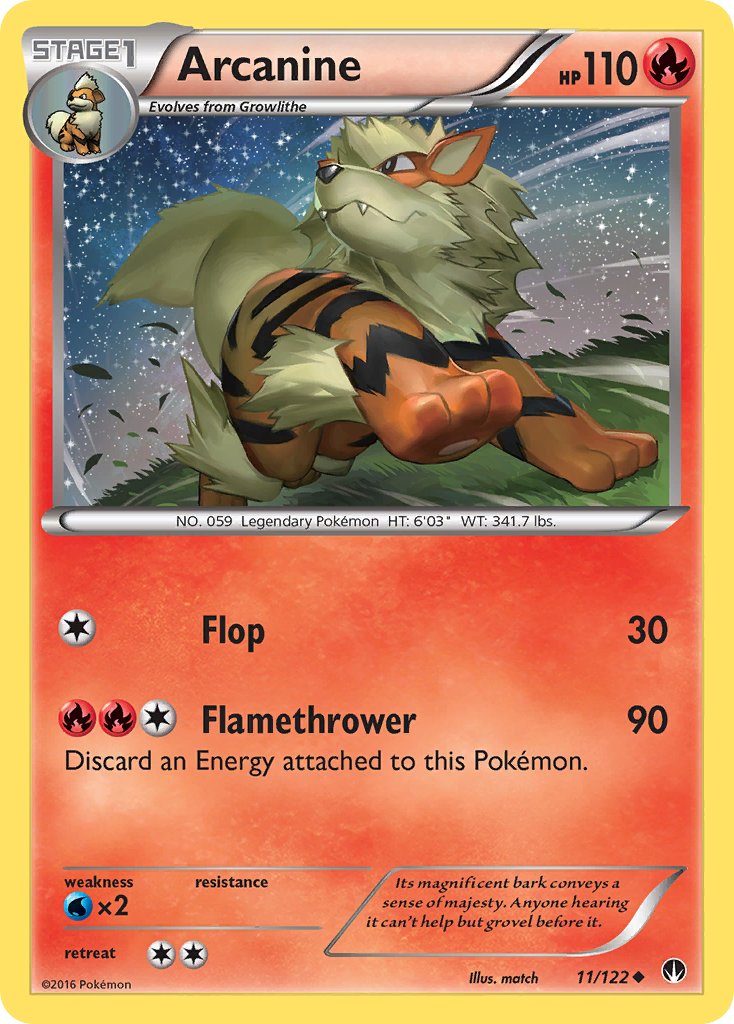 Arcanine - 011/122 (BKP) Uncommon - Near Mint