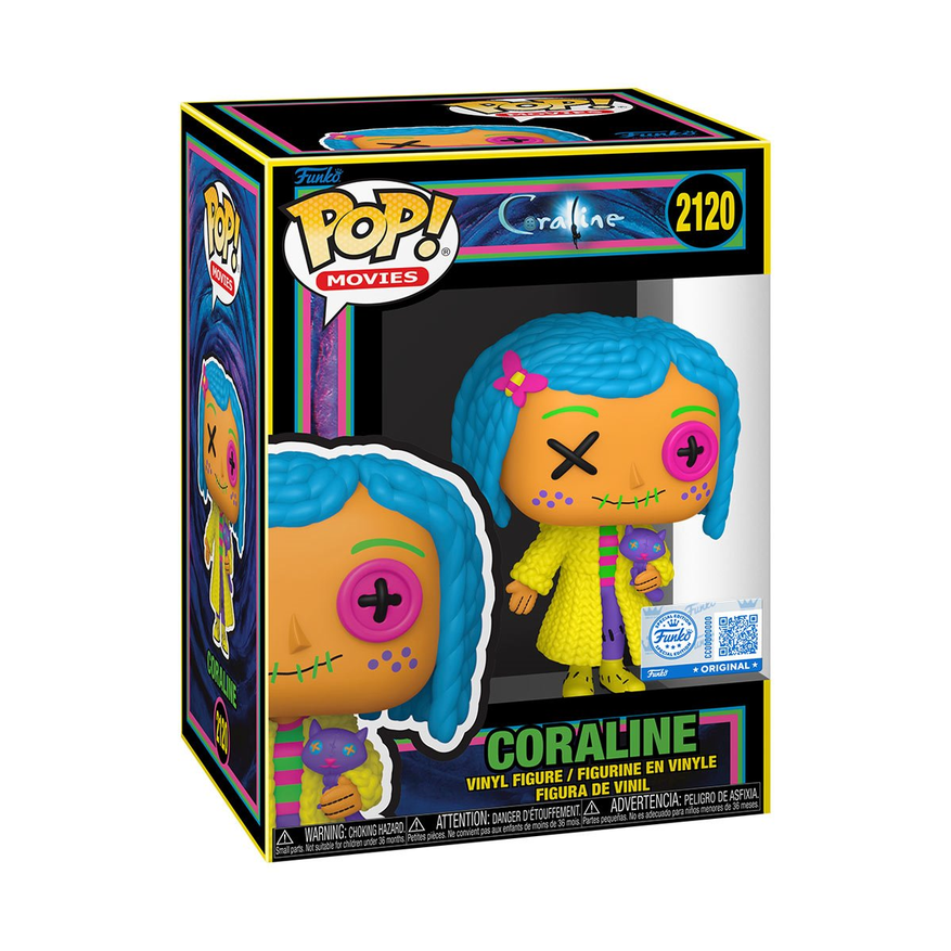 POP Figure: Coraline #2120 - Patchwork Coraline (Blacklight) (EE)