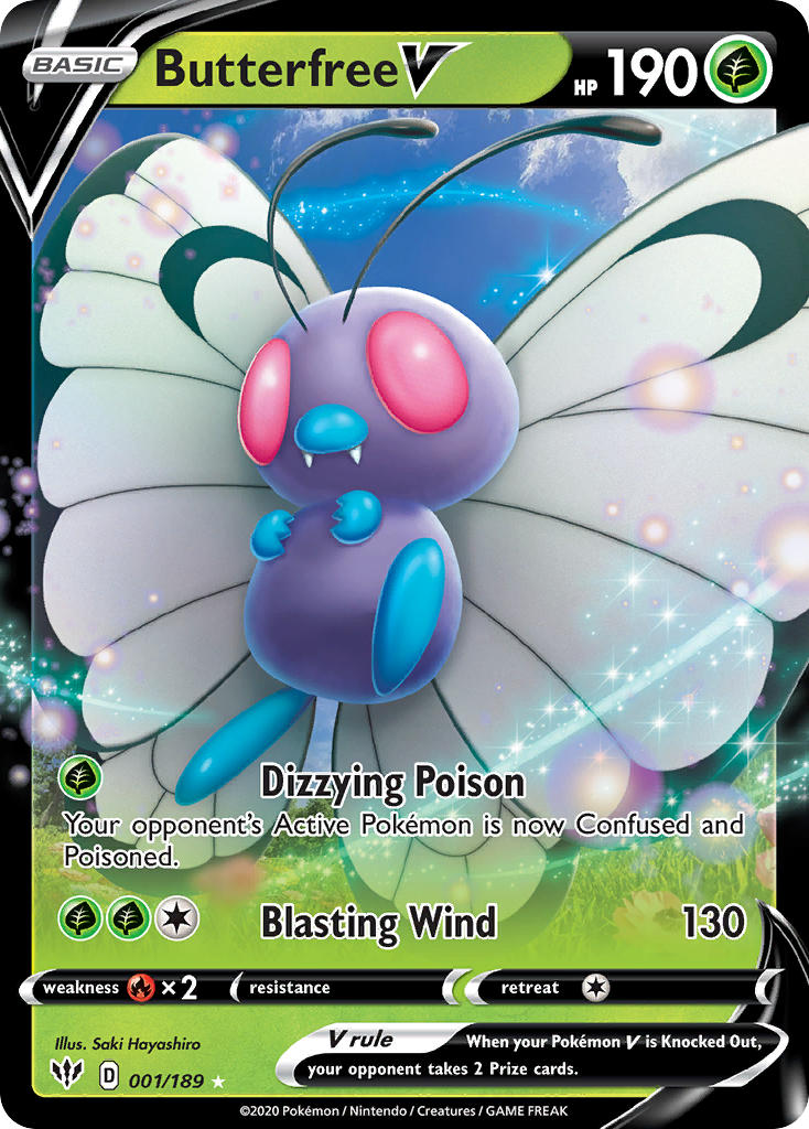 Butterfree V - 001/189 (SWSH03) Ultra Rare - Near Mint Holofoil