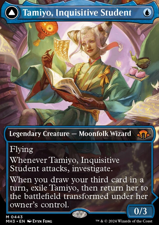 Tamiyo, Inquisitive Student // Tamiyo, Seasoned Scholar [#0443 Borderless] (MH3-M)