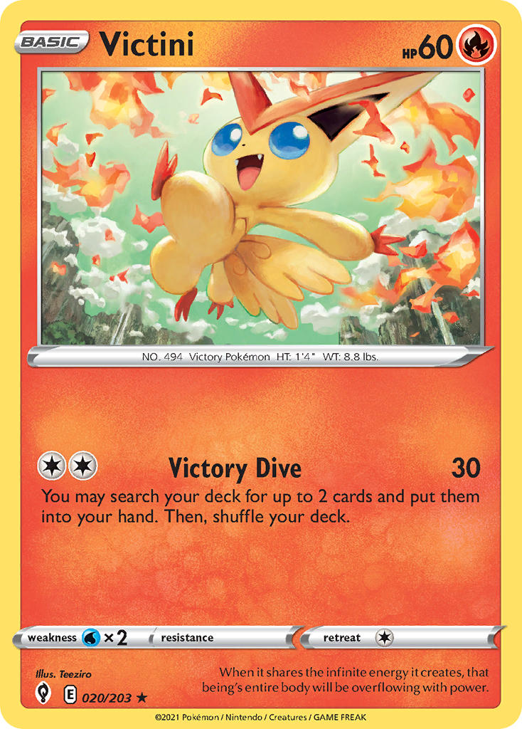 Victini - 020/203 (SWSH07) Holo Rare - Near Mint Holofoil