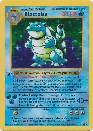 Blastoise - 002/102 (BS) 1st Edition Holo Rare - Near Mint Holofoil