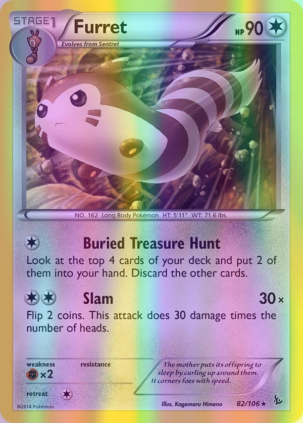 Furret - 082/106 (FLF) Rare - Near Mint Reverse Holofoil