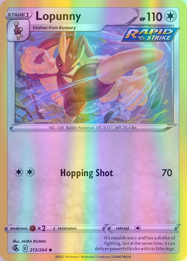 Lopunny - 213/264 (SWSH08) Uncommon - Near Mint Reverse Holofoil