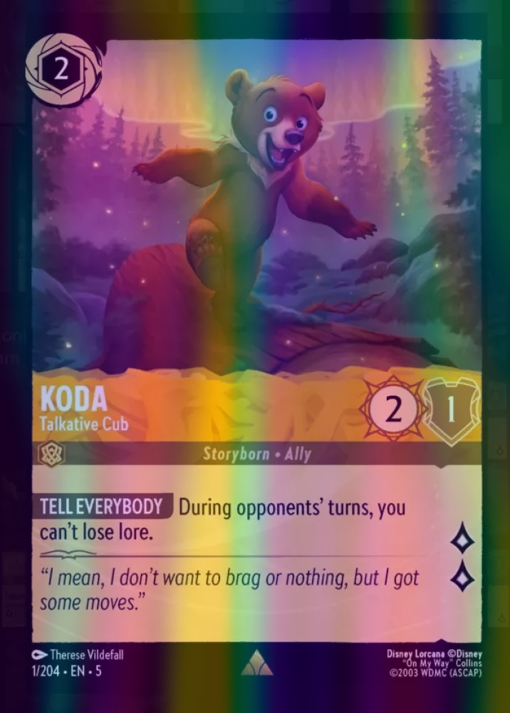 Koda - Talkative Cub (Shimmering Skies 001/204) Rare - Near Mint Cold Foil