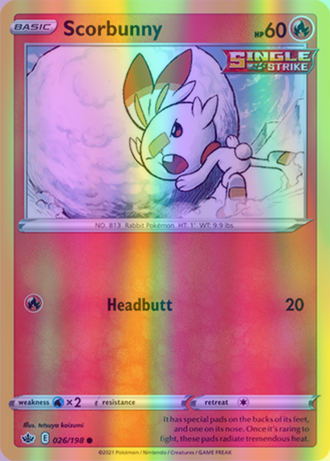 Scorbunny - 026/198 (SWSH06) Common - Near Mint Reverse Holofoil