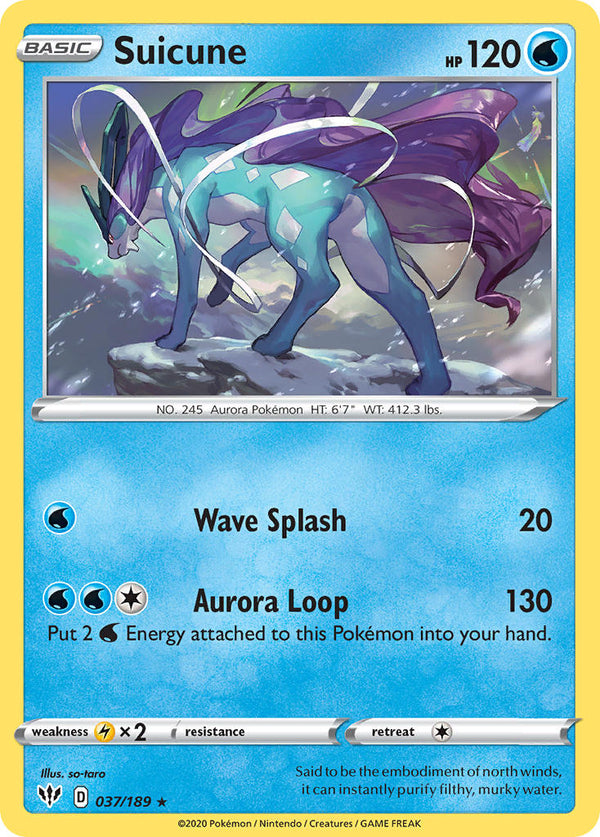 Suicune - 037/189 (SWSH03) Holo Rare - Near Mint Holofoil