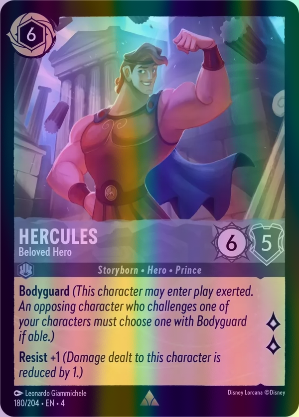 Hercules - Beloved Hero (Ursula's Return 180/204) Rare - Near Mint Cold Foil