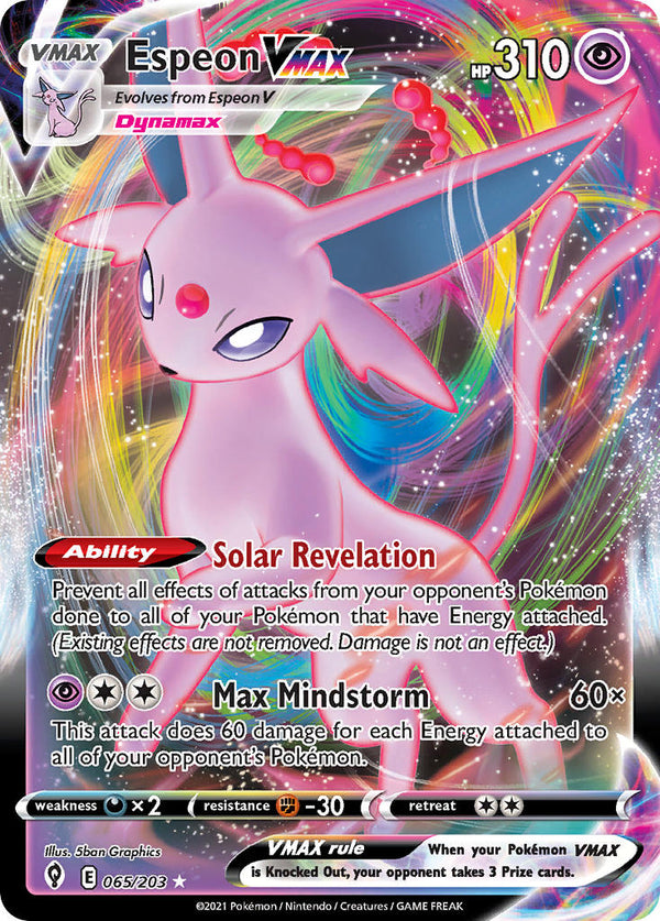 Espeon VMAX - 065/203 (SWSH07) Ultra Rare - Near Mint Holofoil