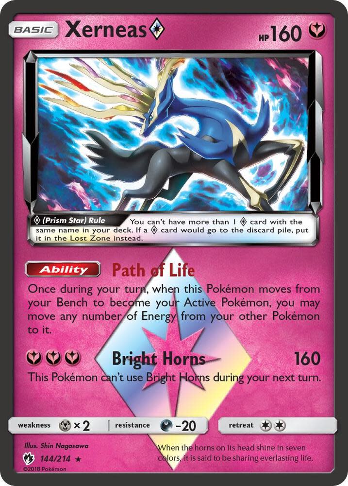 Xerneas (Prism Star) - 144/214 (LOT) Prism Rare - Heavy Play Holofoil