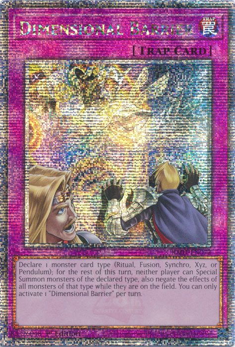 Dimensional Barrier (RA01-EN072) Quarter Century Secret Rare - Near Mint 1st Edition