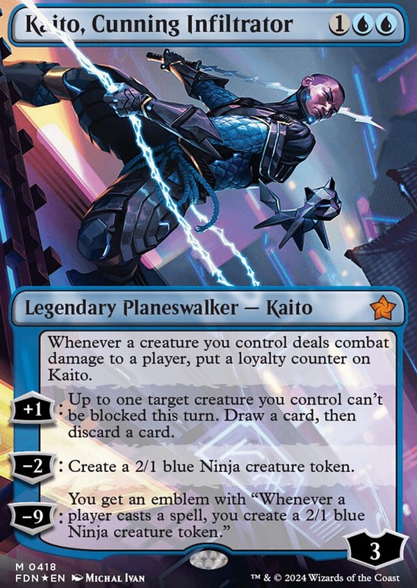 Kaito, Cunning Infiltrator [#0418 Mana Foil] (FDN-M)