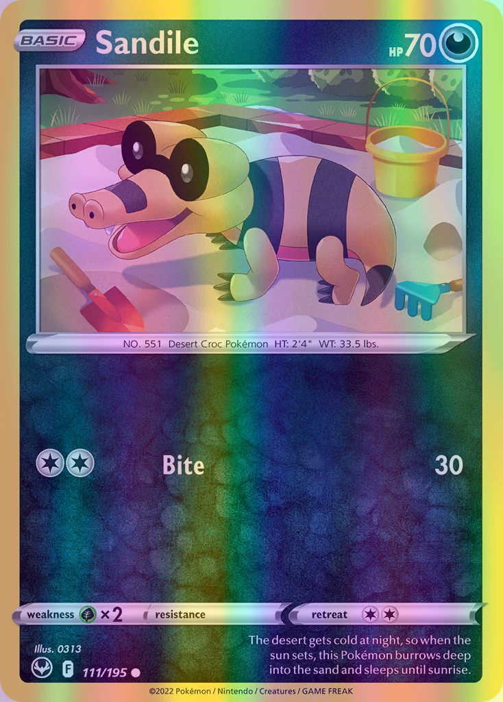 Sandile - 111/195 (SWSH12) Common - Near Mint Reverse Holofoil