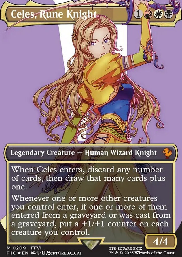 Celes, Rune Knight [ #0209 Borderless Surge Foil] (FIC-M)