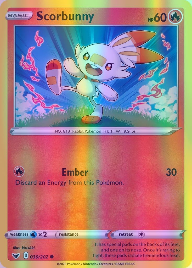 Scorbunny - 030/202 (SWSH01) Common - Near Mint Reverse Holofoil