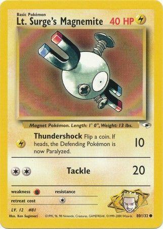 Lt. Surge's Magnemite - 080/132 (G1) Common - Near Mint Unlimited