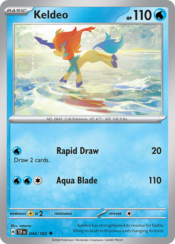 Keldeo - 044/162 (TEF) Uncommon - Near Mint