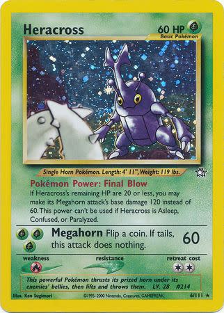 Heracross - 006/111 (N1) Holo Rare - Unlimited Light Play Holofoil
