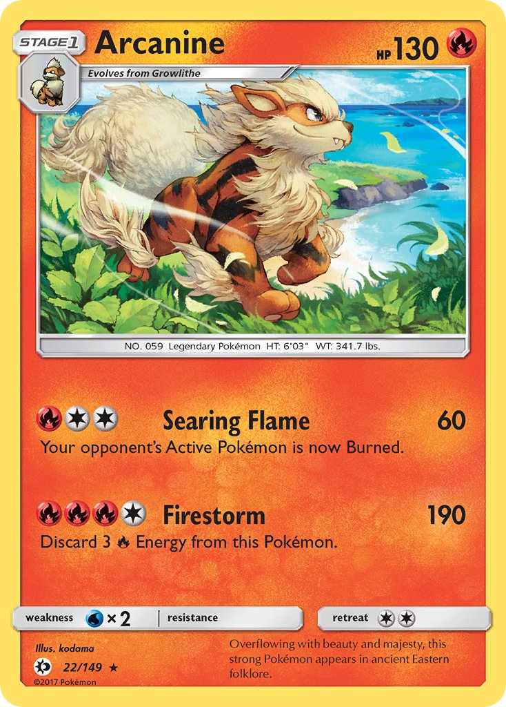 Arcanine - 022/149 (SM01) Holo Rare - Near Mint Holofoil