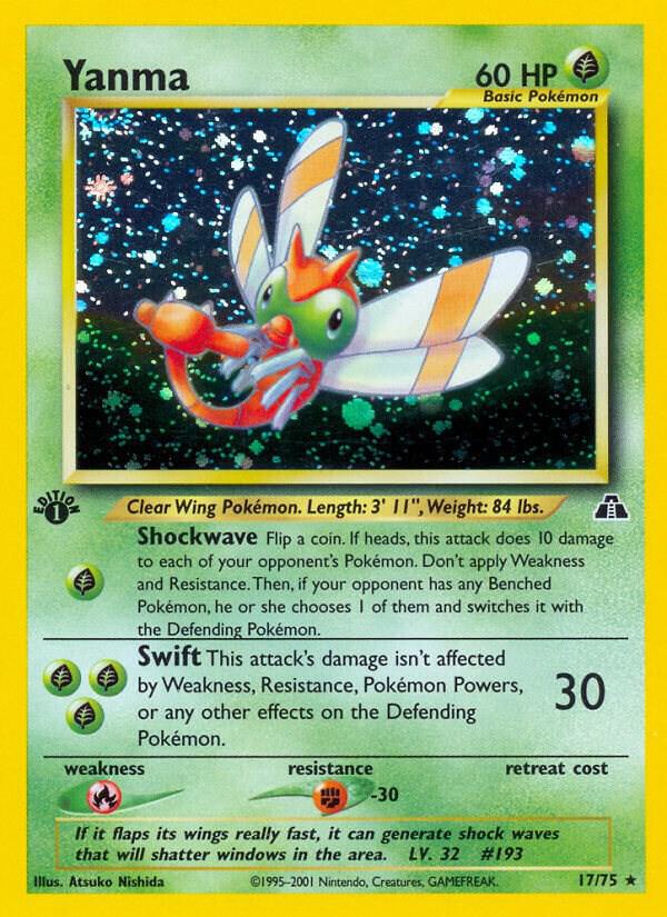 Yanma - 17/75 (N2) Holo Rare - Unlimited Light Played Holofoil