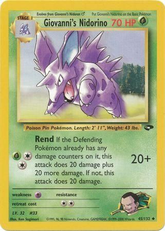 Giovanni's Nidorino - 45/132 (G2) Uncommon - Near Mint Unlimited