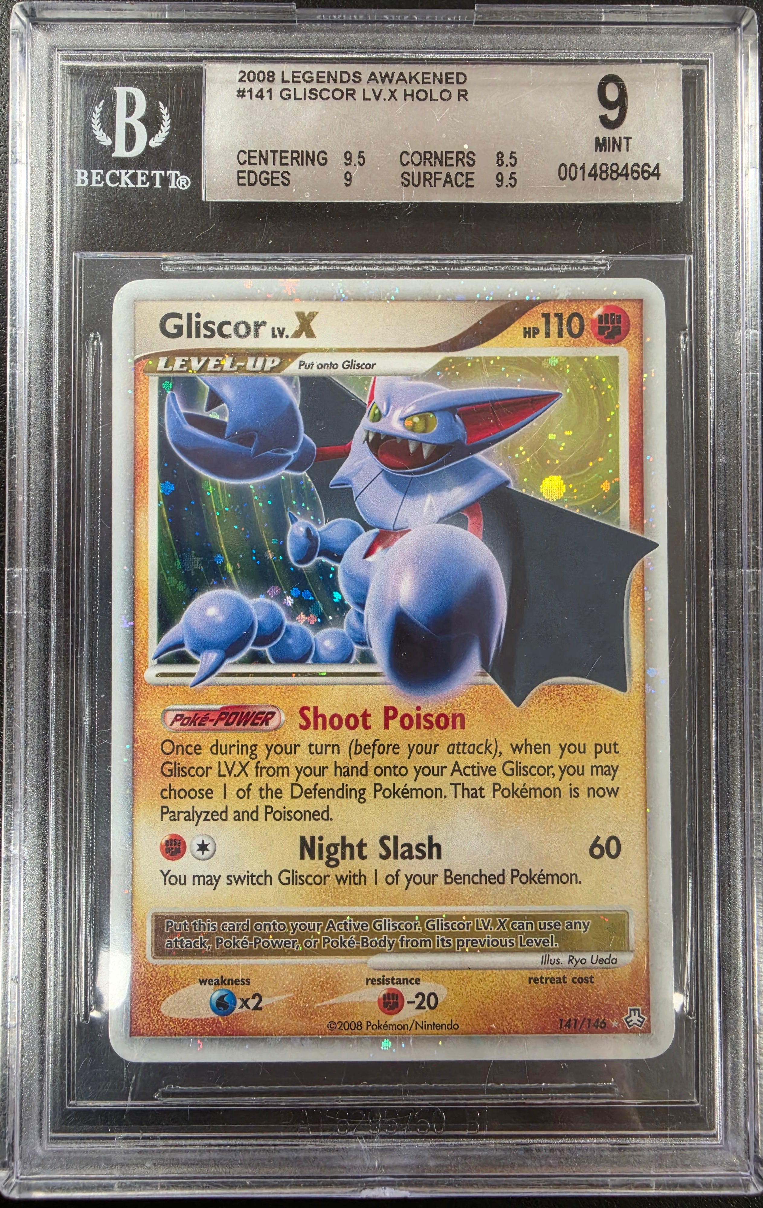 Gliscor LV.X - 141/146 (LA) Ultra Rare - Holofoil (Graded Beckett 9)