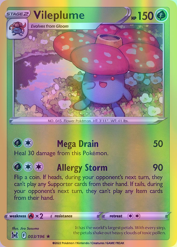 Vileplume - 003/196 (SWSH11) Holo Rare - Near Mint Reverse Holofoil