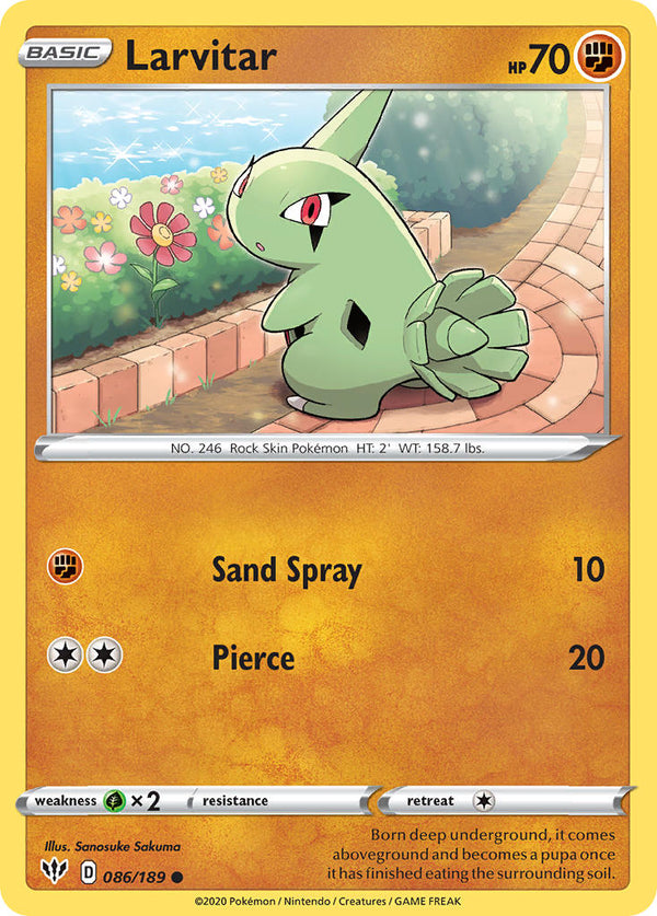 Larvitar - 086/189 (SWSH03) Common - Near Mint