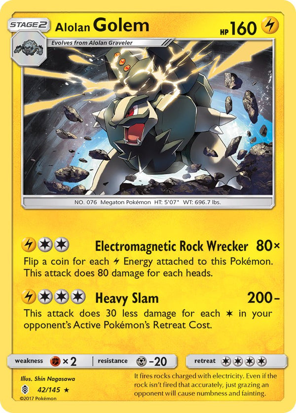 Alolan Golem - 042/145 (SM:GRI) Holo Rare - Near Mint Holofoil