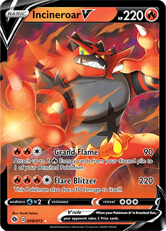 Incineroar V - 08/73 (CHP) Ultra Rare - Near Mint Holofoil