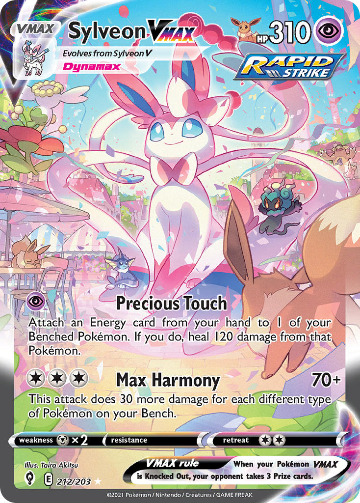 Sylveon VMAX (Alternate Art Secret) - 212/203 (SWSH07) Secret Rare - Near Mint Holofoil