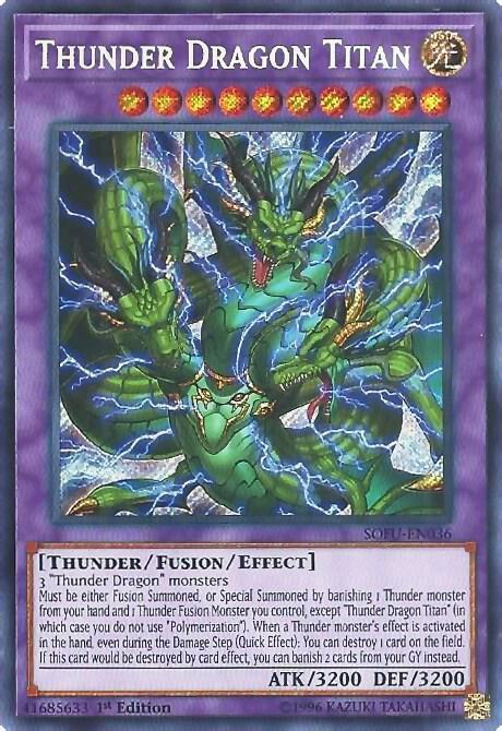 Thunder Dragon Titan (SOFU-EN036) Secret Rare- Near Mint 1st Edition