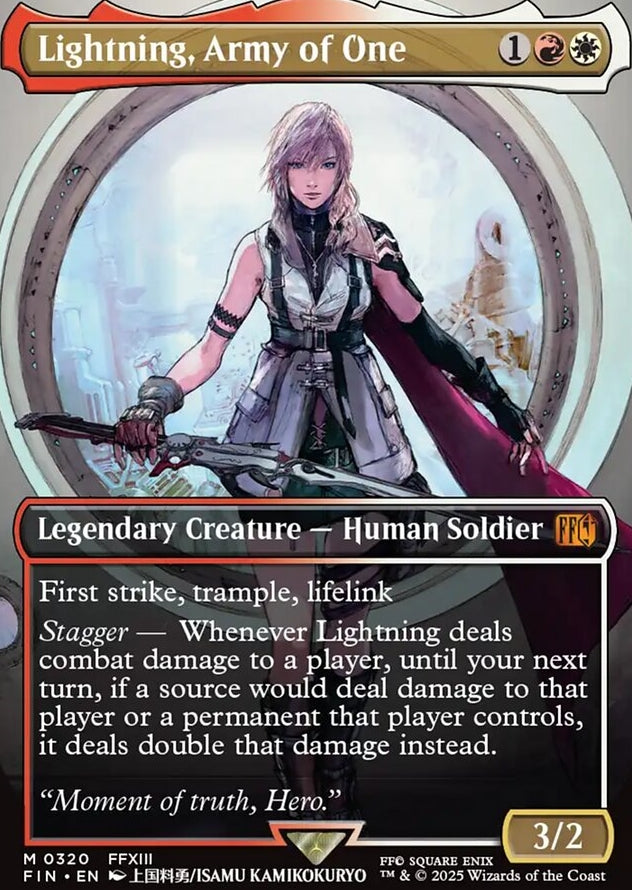 Lightning, Army of One [ #0320 Borderless Alternate Art ] (FIN-M)