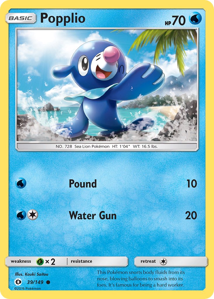 Popplio - 039/149 (SM01) Common - Near Mint
