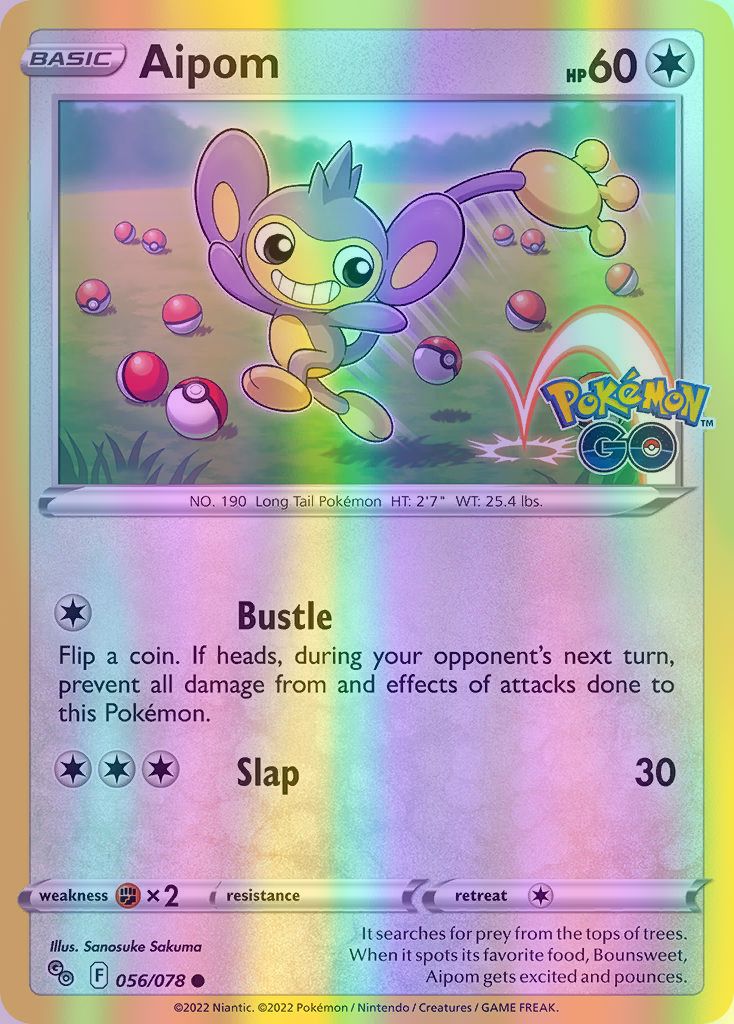 Aipom - 056/078 (PGO) Common - Near Mint Reverse Holofoil