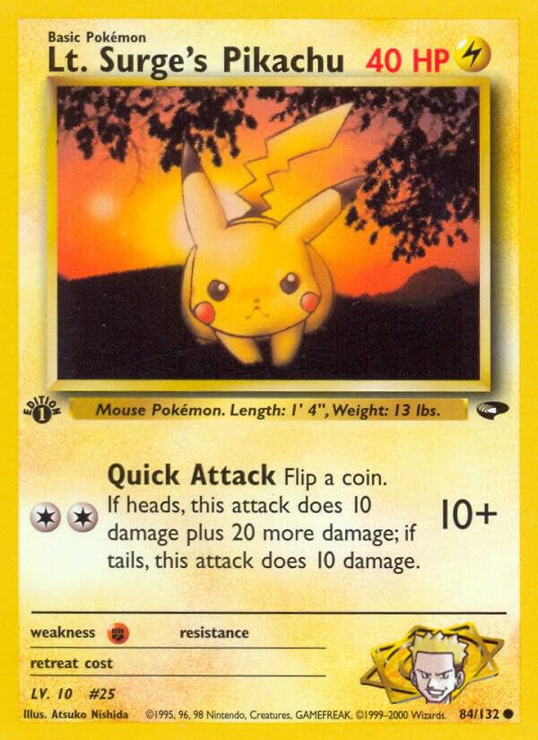 Lt. Surge's Pikachu - 084/132 (G2) Common Near Mint 1st Edition