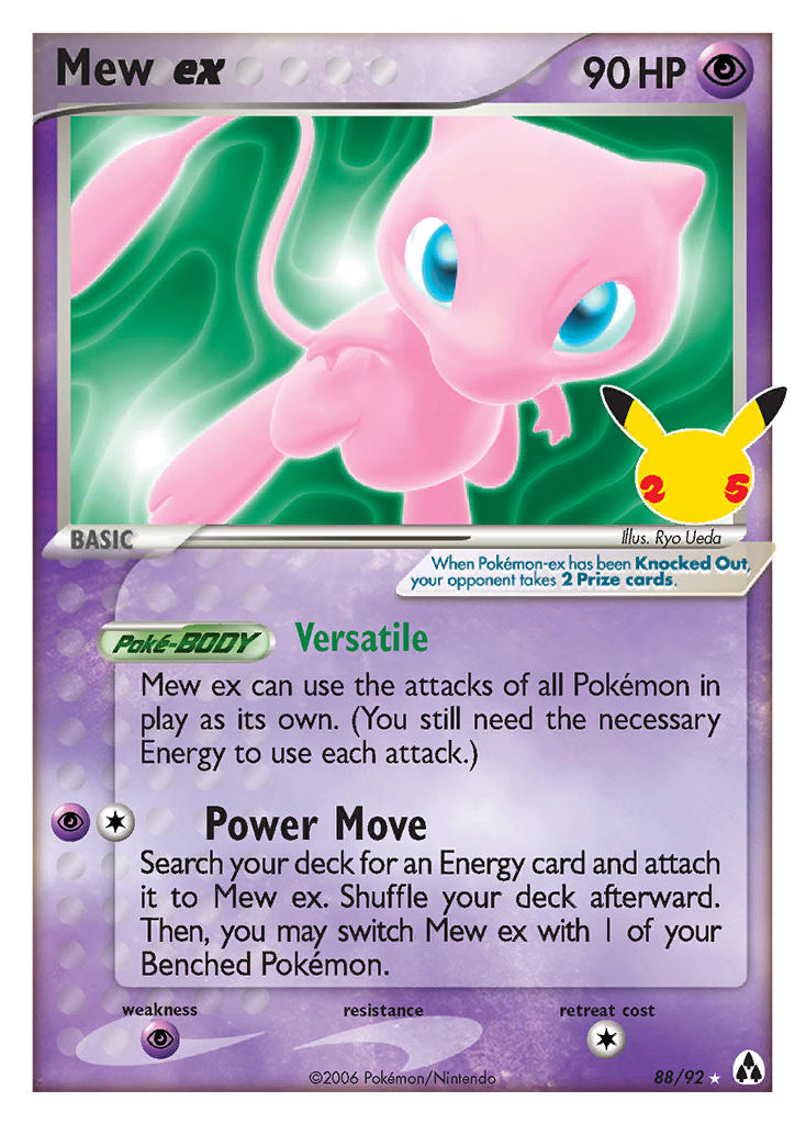 Mew ex - 88/92 (CLB:CC) Classic Collection - Near Mint Holofoil