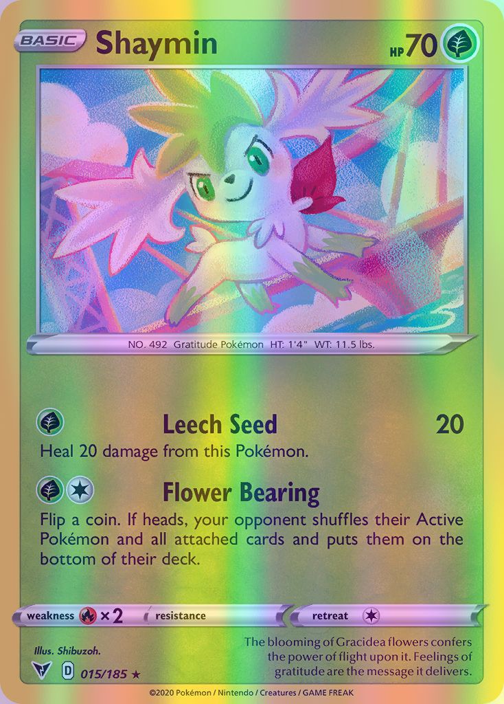 Shaymin - 015/185 (SWSH04) Holo Rare - Near Mint Reverse Holofoil