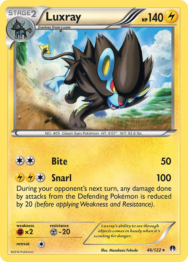 Luxray - 046/122 (BKP) Rare - Near Mint