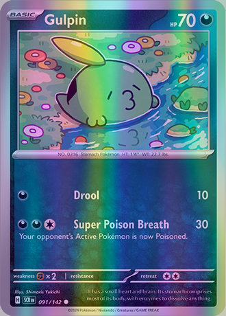 Gulpin - 091/142 (SCR) Common - Near Mint Reverse Holo