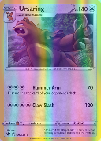 Ursaring - 139/189 (SWSH03) Uncommon - Near Mint Reverse Holofoil