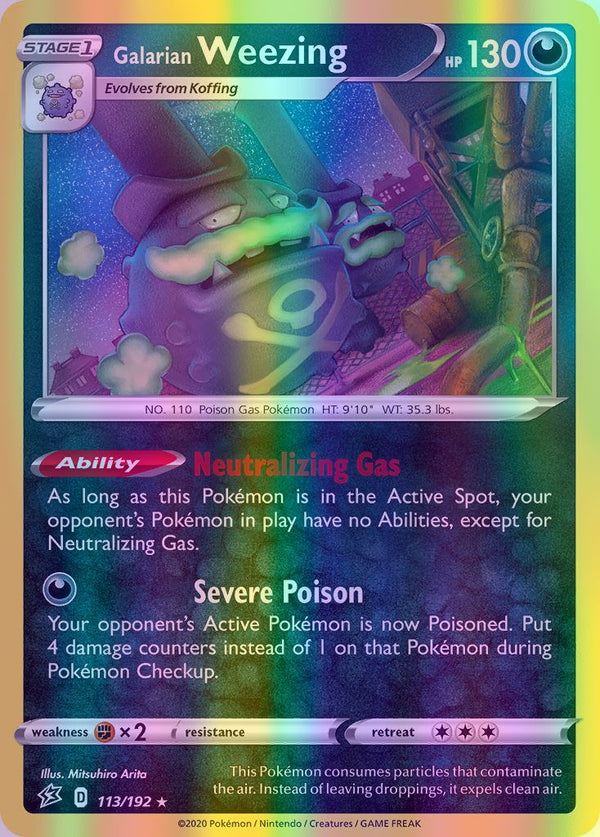 Galarian Weezing - 113/192 (SWSH02) Holo Rare - Near Mint Reverse Holofoil