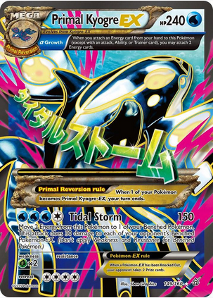 Primal Kyogre EX (Alpha - Full Art) - 149/160 (PRC) Ultra Rare - Damaged Holofoil