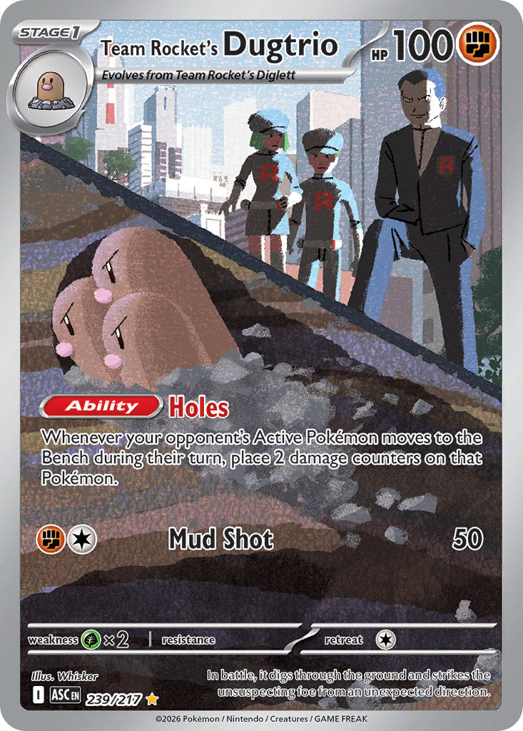 Team Rocket's Dugtrio - 239/217 (ASC) Illustration Rare