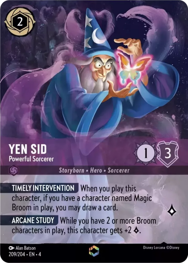 Yen Sid - Powerful Sorcerer (Alternate Art) (Ursula's Return 209/204) Enchanted - Near Mint Holofoil