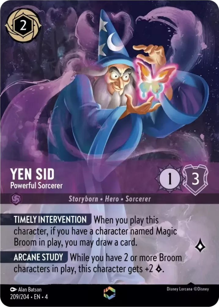 Yen Sid - Powerful Sorcerer (Alternate Art) (Ursula's Return 209/204) Enchanted - Near Mint Holofoil