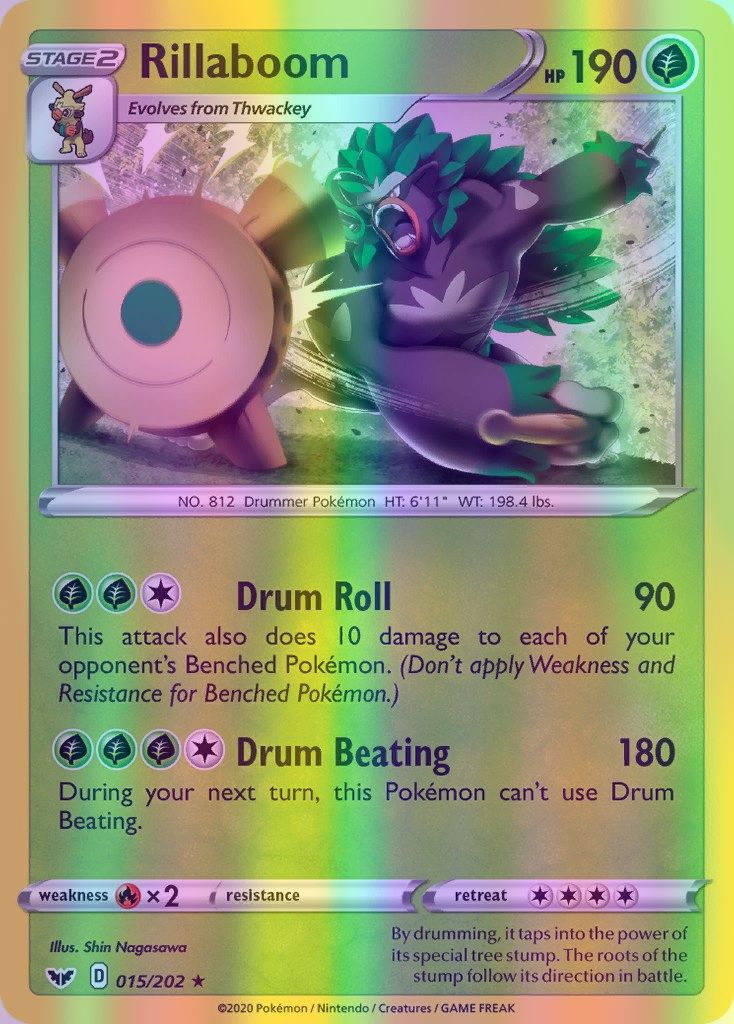 Rillaboom - 015/202 (SWSH01) Rare - Near Mint Reverse Holofoil