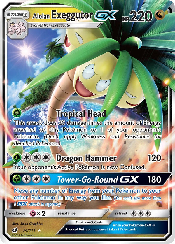 Alolan Exeggutor GX - 074/111 (CIN) Ultra Rare - Near Mint Holofoil