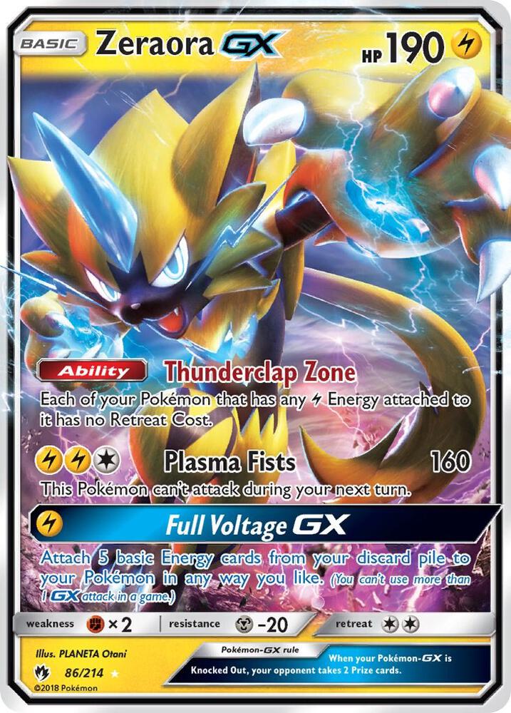 Zeraora GX - 86/214 (SM8) Ultra Rare - Light Play Holofoil
